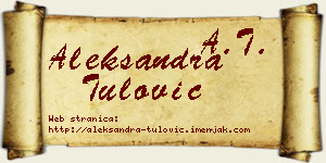 Aleksandra Tulović vizit kartica